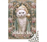 Art Nouveau Cat Poster Puzzle Impossible 1000 Pezzi Decorazione Per La Casa. Giochi Rilassamento E Intelligence Per Adulti E Ragazzi Da 14 Anni 70x50cm/1000pcs