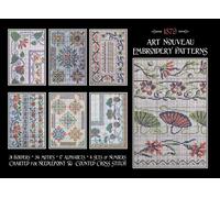 Art Nouveau Embroidery Patterns: Charted for Needlepoint & Counted Cross Stitch