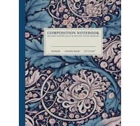 Art Nouveau Floral Composition Notebook | Elegant College-Ruled Notebook: Intricate Blue-Green and Pink Design | 110 Pages | 7.5" x 9.25" | Perfect for School, Work, or Creative Use