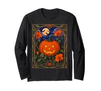 Art Nouveau Halloween Jack O Lanterna Zucca Maglia a Manica