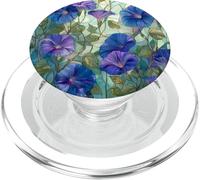 Art Nouveau Pattern con fiori di gloria mattutina blu PopSockets PopGrip per MagSafe