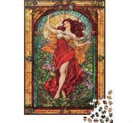 Art Nouveau Stained Glass Cartone Resistente Puzzle Classico 1000 Pezzi Adulti Bambini Impossibile Difficile Decompressione Idea Regalo 70x50cm/1000pcs