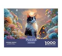 Art Nouveau-style Illustration of An Elegant Cat 1000 Pezzi Cartoncino Extra-spesso Bundle Di Puzzle Kitten Impossibilmente Difficile Giocattolo Di Compleanno Puzzle Per Adulti E Bambini 70x50cm/1000p