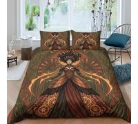 Art Nouveau Witch Set Copripiumino Set 3 Pezzi 3D, Gothic Fantasy Arte