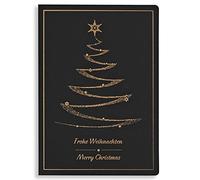 Art Nuvo - Biglietti natalizi esclusivi nr 24 - Set di 10 carte uguali, 120 x 170 mm, dorati e goffrati - Fabbricati in carta per gioielli e carta colorata con inserti e UM