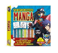 Art of Drawing Manga Kit: Everything you need to become a manga master-Includes: 64-page project book, 32-page sketchbook, 1 sticker sheet, 12 markers