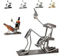 Art Ornamento Scultura Figurina - Home Decoration Scultura, Interessante Portabottiglie In Metallo Per Vino, Ornamenti Decorativi Per Armadietti Per Vino, Espositore Per Bevande Alla Birra(Silver)