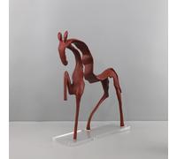 Art Ornamento Scultura Figurina - Home Decoration Scultura, Sculturas Creativa Geometrica Di Cavallo In Metallo, Statua Astratta Di Cavallo Cavo, Semplici Ornamenti Per La Decorazione Della Casa(B)