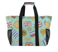 Art Paintings Vintage English Utility Bags pieghevole resistente all'acqua con manici borse da spiaggia, Dipinti d'arte vintage inglese, 1 size, Moda