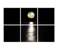 Art Pannelli Acustici, Confezione 6 Grandi Dipinti Autoadesivi Parete per Decorazione Murale, Pannelli Fonoassorbenti per Studio Registrazione, Soggiorno, 183 x 122 cm(Pale Moon Rises)