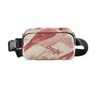 Art Peach Birds Marsupio alla moda per donne e uomini, mini borsa a tracolla per passaporto con tracolla regolabile per viaggi, shopping, corsa, Uccelli della pesca d'arte, 1 size