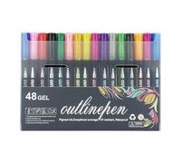 Art Pens - Coloring Graffiti Pens | Drawing Pens | Double-Lines Doodle Outline Markers, Shimmer Drawing Highlighter Pens, Pens For Crafts, Scrapbooks, Photo Albums, Journaling - Marker Pens