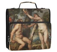 Art Peter Paul Rubens Stampe Adam Eve Paradise 1 1/2 pollici 3 raccoglitori ad anelli D raccoglitore con cerniera organizer per la scuola con tracolla custodia portafoglio con manico