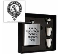 Art Pewter Macinnes Clan Crest 170ml Hip Flask Cofanetto (S) HF6 S-C61 Scozzese