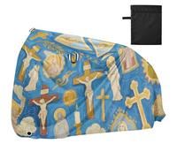 Art Pittura A Olio Chiesa Blu Impermeabile Copertura Della Bici con Fori di Bloccaggio Resistente ai raggi UV Indoor Outdoor Storage Mountain Bike Copertura Adatto per la maggior parte dei fondi para