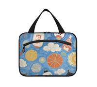 Art Pittura A Olio Giappone Blu Appeso Viaggio Trucco Borsa con Gancio, Designer Pieghevole Borsa Da Viaggio Toiletry per le Donne Viaggio Trip bolso para maquillaje L