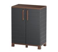 Art Plast - Armadietto portaoggetti esterno e interno a 2 ante e 2 ripiani antracite - mobile portaoggetti da garage 68 x 37 x 90 cm