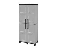 Art Plast Armadio ad altezza completa in polipropilene, materiale riciclabile ed ecologico sostenibile, ripiani regolabili e piedi Dimensioni L 680 x P370 x H 1690 mm, grigio