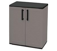 Art Plast E71/B Armadio basso da esterno, economico, 68 x 37 x 84 cm, grigio/nero
