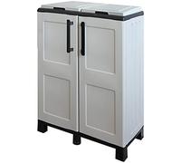 Art Plast Idea Armadio a Mezza Altezza in Polipropilene della Linea Eco, Pratico per sfruttare al Massimo Lo Spazio, L 680 x P370 x H 900 mm, Grigio Chiaro, Pequeño