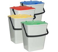Pattumiera immondizia ecologico set 4 colori mix lt 15 cm 31x27 h.cm 41