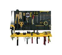 Art Plast Kit Due Pannelli per Attrezzi 50x50 cm Completi di Due mensole e 50 Ganci Assortiti, in plastica, Nero/Arancione