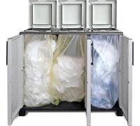 Pattumiera per Raccolta Differenziata 3 Posti con Ante cm 102X37X90 h ARTPLAST