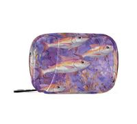 Art Pompano Fishes - Borse viola con scomparti staccabili, pratica custodia da viaggio per portafoglio