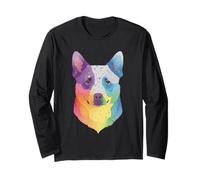 Art Pop Art Australian Cattle Dog Heeler colorato Pop Art Maglia a Manica