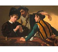 ART PRINT CAFE' - Quadro arte classica - stampa su tela - Caravaggio, I bari - misura 60x40 cm