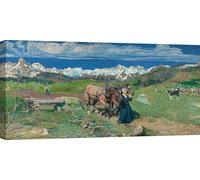 ART PRINT CAFE' - Quadro arte moderna - stampa su tela - Giovanni Segantini - Primavera sulle Alpi, 1897-100x50 cm
