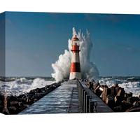 ART PRINT CAFE' - Quadro faro e mare - stampa su tela - Pangea Images - Faro nel Mar Mediterraneo - misura 100x70 cm