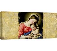 ART PRINT CAFE' - Quadro Madonna con Bambino - Stampa su Tela - Simon Roux, Holy Virgin (After Sassoferrato) - 120x60 cm