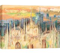 ART PRINT CAFE' - Quadro Milano - stampa su tela - Luigi Florio, Tramonto su Milano - misura 60x40 cm