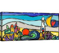 ART PRINT CAFE' - Quadro moderno colorato - stampa su tela - Wallas - La baia dei due cuori - 100x50 cm