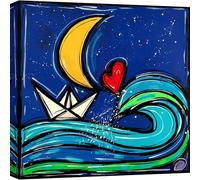 ART PRINT CAFE' - Quadro moderno colorato - stampa su tela - Wallas - La potenza dell’amore - 70x70 cm
