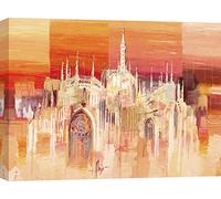 ART PRINT CAFE' - Quadro Moderno - Stampa su Tela - Luigi Florio, Milano al Tramonto - 100x70 cm