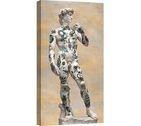 ART PRINT CAFE' - Quadro Pop Art - Stampa su Tela - Steven Hill - Stattoo I - David - Misura 35x70 cm