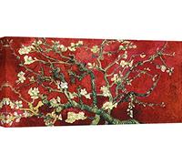 ART PRINT CAFE' - Quadro - Stampa su Tela - Vincent van Gogh, Van Gogh Deco - Mandorlo in fiore (red variation, detail) - 70x35 cm