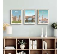 ART PRINT CAFE' Set di 3 poster Toscana stile vintage