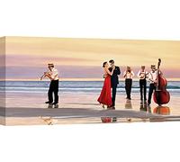 ART PRINT CAFE' Stampa su tela: Pierre Benson, Romance on the beach, 120x60