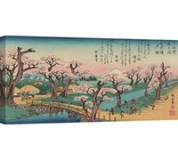 ART PRINT CAFE' - Stampe giapponesi - quadri su tela per le tue pareti - Ando Hiroshige, Evening Glow at Koganei Bridge, 1838-70x35 cm