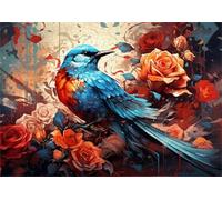 Art Puzzle - Colorful Birds Bluebirdss Poster - Giocattoli Educativi Per Alleviare Lo Stress In Famiglia Gifts,Decorazione Artistica Da Parete - 1000 Pezzi Puzzle Zx263Aw