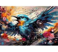 Art Puzzle - Colorful Birds Bluebirdss Poster - Giocattoli Educativi Per Alleviare Lo Stress In Famiglia Gifts,Decorazione Artistica Da Parete - 1000 Pezzi Puzzle Zx264Aw