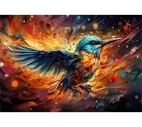 Art Puzzle - Colorful Birds Bluebirdss Poster - Giocattoli Educativi Per Alleviare Lo Stress In Famiglia Gifts,Decorazione Artistica Da Parete - 1000 Pezzi Puzzle Zx266Aw