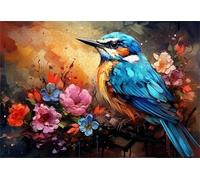 Art Puzzle - Colorful Birds Bluebirdss Poster - Giocattoli Educativi Per Alleviare Lo Stress In Famiglia Gifts,Decorazione Artistica Da Parete - 1000 Pezzi Puzzle Zx269Aw