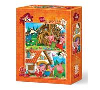 ART PUZZLE I tre porcellini - set di 2 puzzle (24 e 35 pezzi), 34 × 24 cm