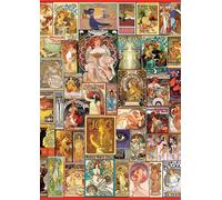Art puzzle - Puzzle Collage di poster in stile Art Nouveau - 1500 Pezzi