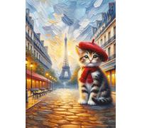 Art puzzle - Puzzle Il gatto artista a Parigi - 260 Pezzi