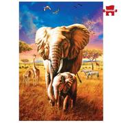 Art puzzle - Puzzle Madre Elefante - 1000 Pezzi